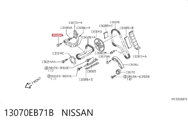 Tensor de cadena de distribución 13070EB71B Nissan/Infiniti
