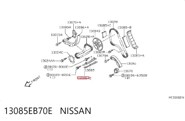 Tensor de cadena de distribución interior izquierdo Nissan Navara NP300 III