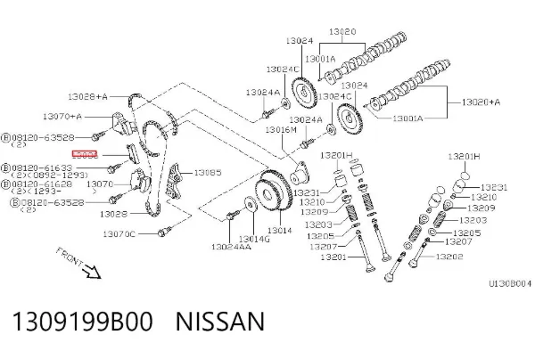 Guía derecha de cadena de distribución Nissan Micra K11