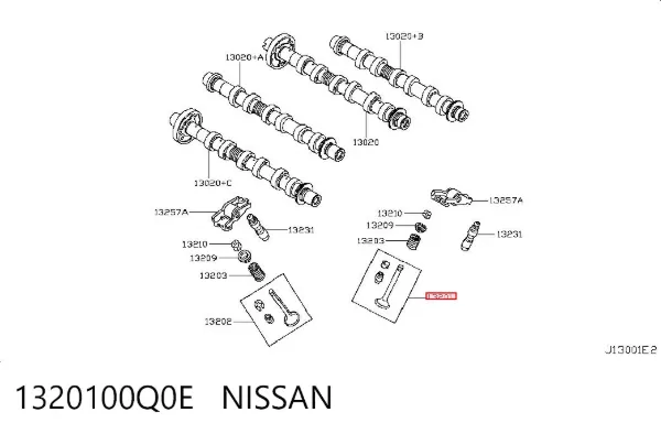 Válvulas de admisión 1320100Q0E Nissan/Infiniti