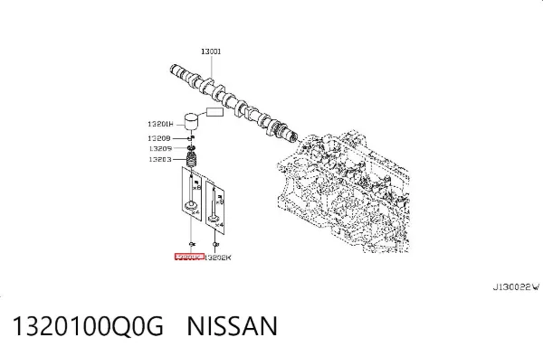 Válvulas de admisión 1320100Q0G Nissan/Infiniti