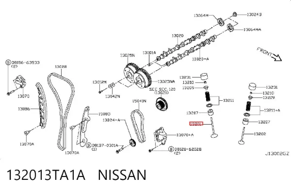 Válvulas de admisión 132013TA1A Nissan/Infiniti