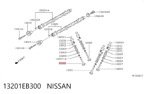 Válvulas de admisión 13201EB300 Nissan/Infiniti