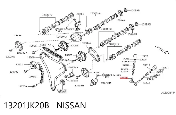Válvulas de admisión 13201JK20B Nissan/Infiniti