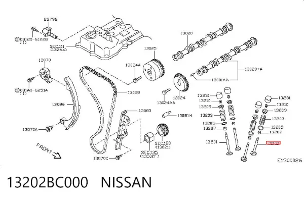 Válvula escape 13202BC000 Nissan/Infiniti