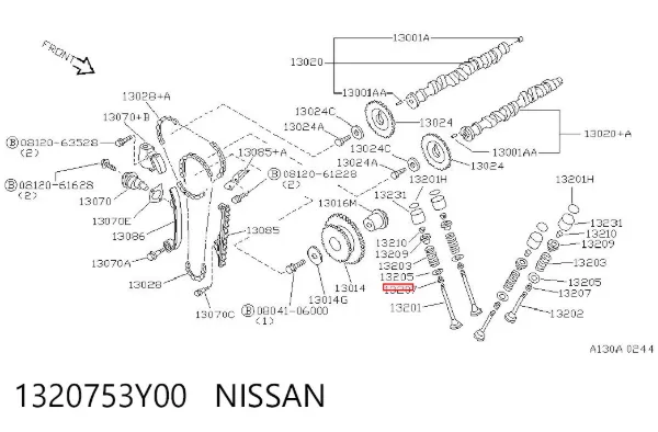 Retenes de válvulas 1320753Y00 Nissan/Infiniti