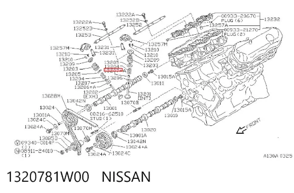 Retenes de válvulas 1320781W00 Nissan/Infiniti