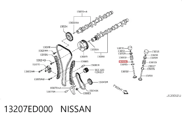 Retenes de válvulas 13207ED000 Nissan/Infiniti