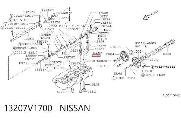 Retenes de válvulas 13207V1700 Nissan/Infiniti