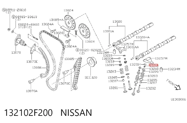 Chaveta De Sujecion De Valvula 132102F200 Nissan/Infiniti