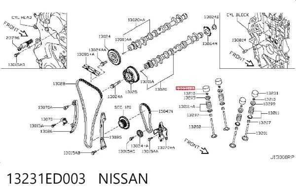 Taqués hidráulicos 13231ED003 Nissan/Infiniti