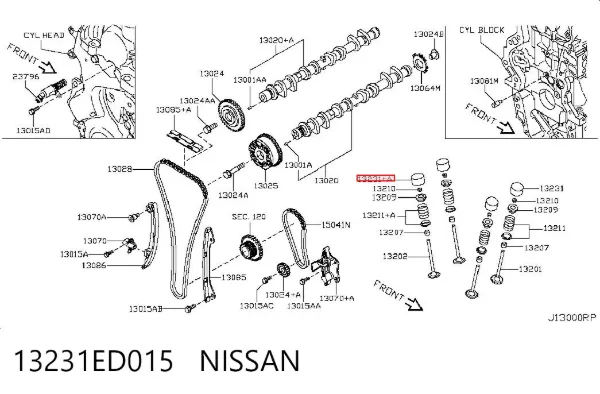 Taqués hidráulicos 13231ED015 Nissan/Infiniti