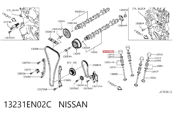 Taqués hidráulicos 13231EN02C Nissan/Infiniti
