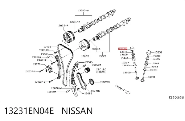 Taqués hidráulicos 13231EN04E Nissan/Infiniti