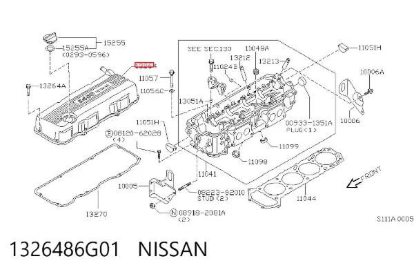 Tapa de balancines 1326486G01 Nissan/Infiniti