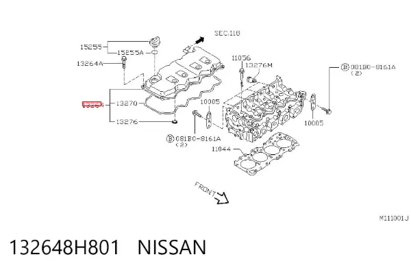 Tapa de balancines 132648H801 Nissan/Infiniti