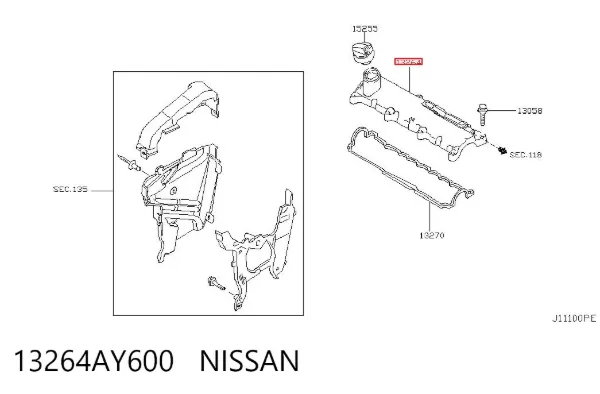 Tapa de balancines Nissan Almera II