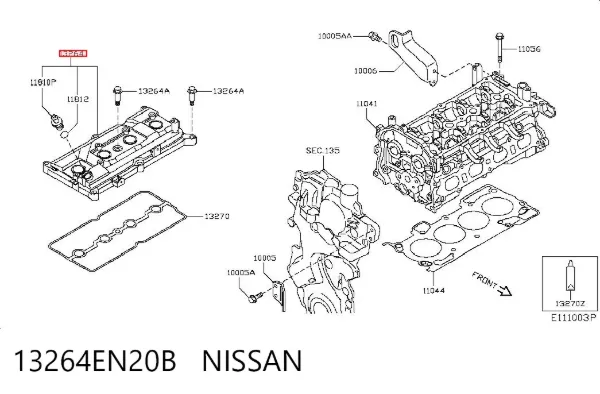 Tapa de balancines 13264EN20B Nissan/Infiniti