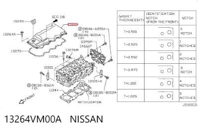 Tapa de balancines NISSAN 13264VM00A