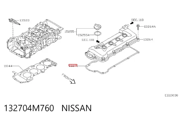 Junta tapa de balancines 132704M760 Nissan/Infiniti