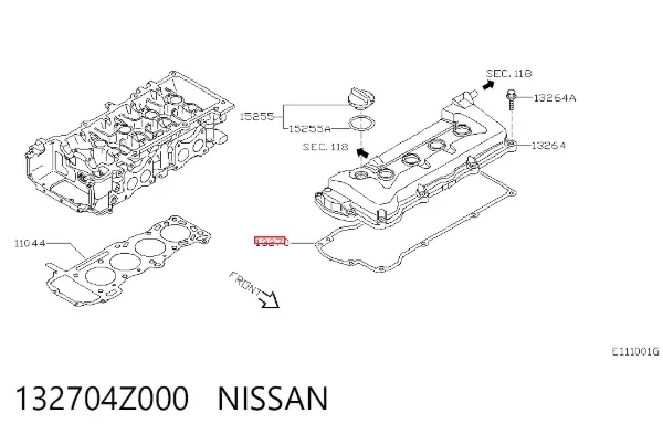 Junta tapa de balancines 132704Z000 Nissan/Infiniti