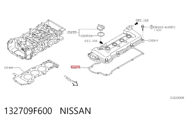 Junta tapa de balancines 132709F600 Nissan/Infiniti