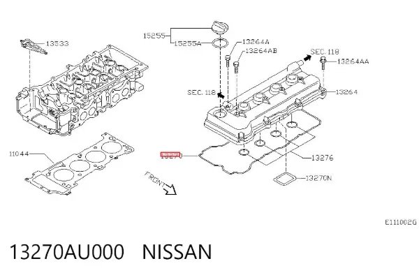Junta tapa de balancines 13270AU000 Nissan/Infiniti