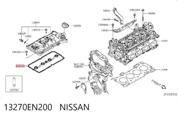 Junta tapa de balancines 13270EN200 Nissan/Infiniti