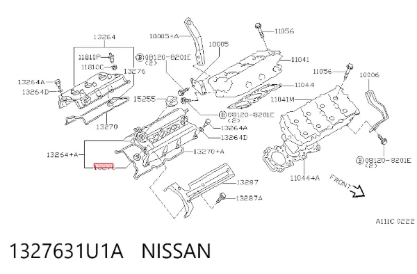 Anillo de sellado del pozo de la bujía 1327631U1A Nissan/Infiniti