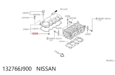 Anillo de sellado del pozo de la bujía NISSAN 132766J900