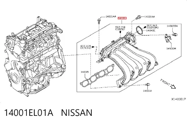 Colector de admisión 14001EL01A Nissan/Infiniti
