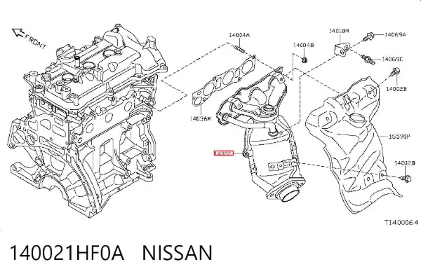 Colector de escape 140021HF0A Nissan/Infiniti
