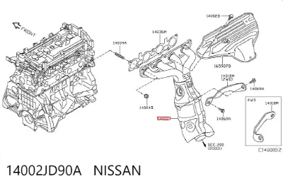 Silenciador delantero NISSAN 14002JD90A