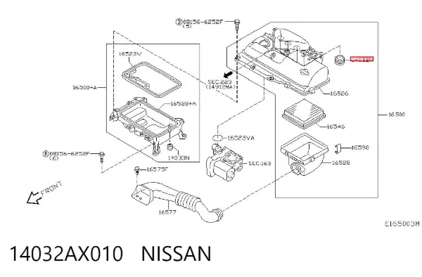 Soporte de la caja del filtro de aire 14032AX010 Nissan/Infiniti