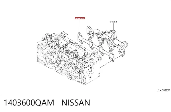 Junta colector escape 1403600QAM Nissan/Infiniti