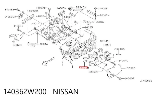 Junta colector escape Nissan Terrano II