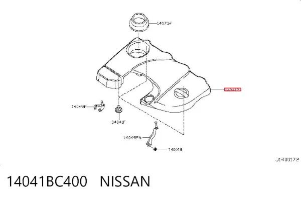 Tapa motor 14041BC400 Nissan/Infiniti