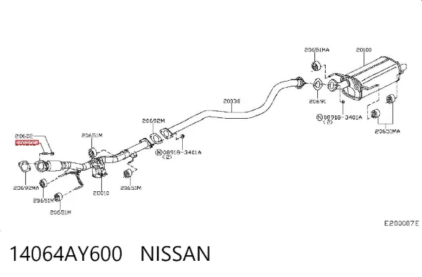 Espárrago del colector de escape 14064AY600 Nissan/Infiniti