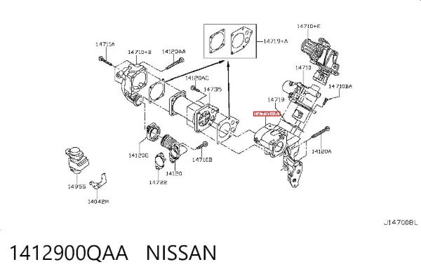 Válvula EGR 1412900QAA Nissan/Infiniti