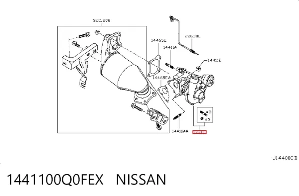 Turbocompresor 1441100Q0FEX Nissan/Infiniti