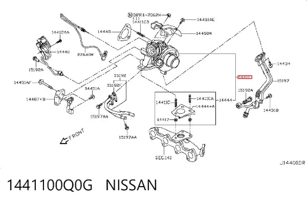 Turbocompresor 1441100Q0G Nissan/Infiniti