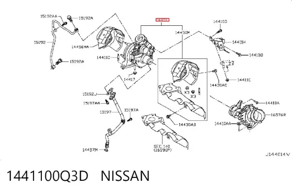 Turbocompresor 1441100Q3D Nissan/Infiniti