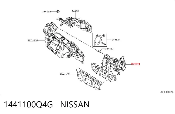 Turbocompresor 1441100Q4G Nissan/Infiniti