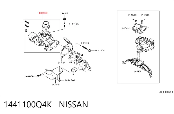 Turbocompresor 1441100Q4K Nissan/Infiniti