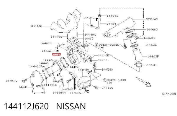 Turbocompresor 144112J620 Nissan/Infiniti