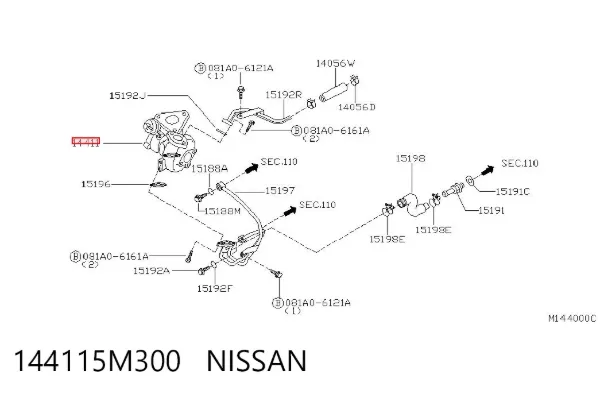 Turbocompresor 144115M300 Nissan/Infiniti