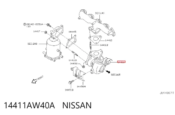Turbocompresor 14411AW40A Nissan/Infiniti