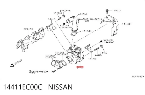 Turbocompresor 14411EC00C Nissan/Infiniti