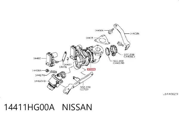 Turbocompresor 14411HG00A Nissan/Infiniti