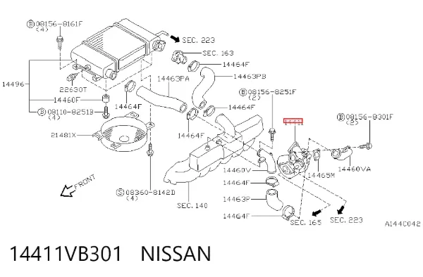 Turbocompresor 14411VB301 Nissan/Infiniti